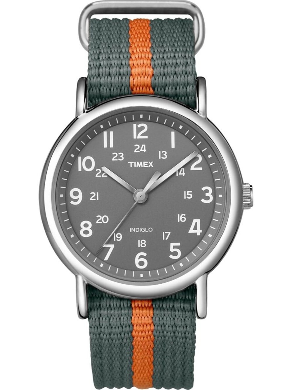 Unisex Gray/Silver Adjustable Durable Nylon Fabric Slip Through Strap Wristwatch